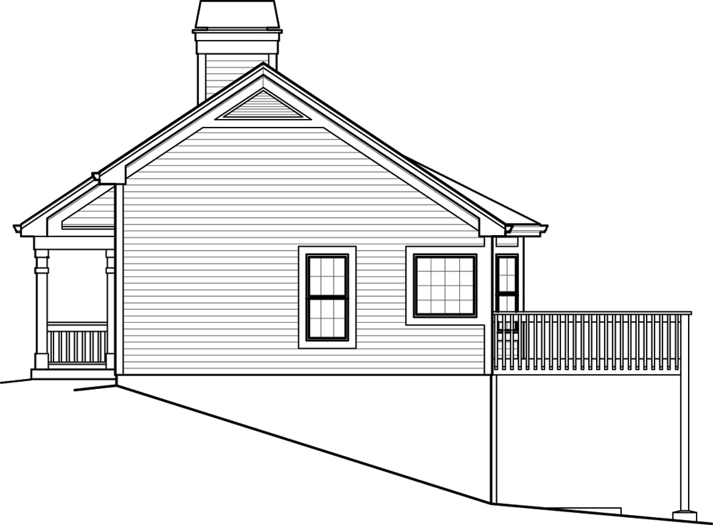 Home Plan Right Elevation of this 3-Bedroom,1680 Sq Ft Plan -138-1246