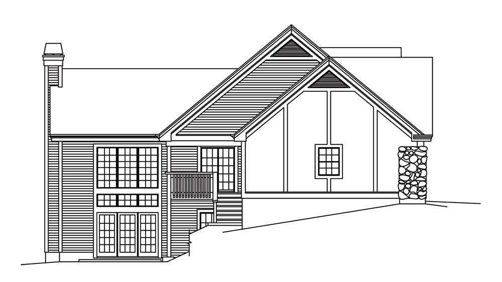 Home Plan Left Elevation of this 4-Bedroom,2541 Sq Ft Plan -138-1247