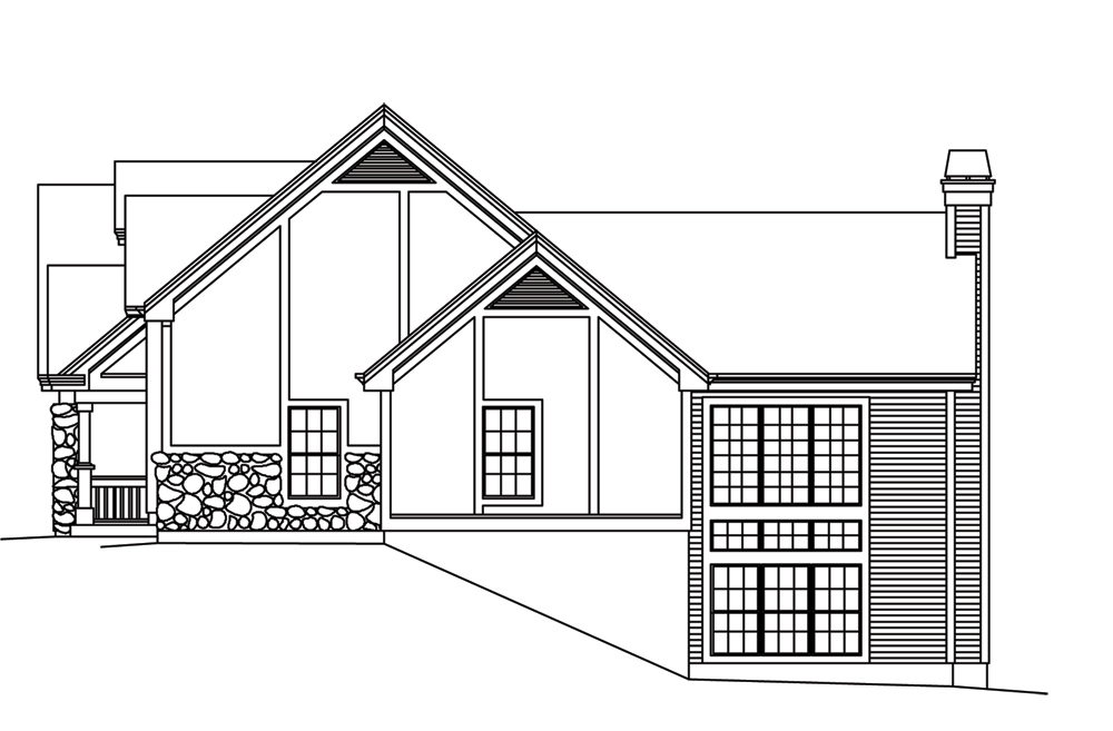 Home Plan Right Elevation of this 4-Bedroom,2541 Sq Ft Plan -138-1247