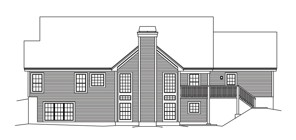 Home Plan Rear Elevation of this 4-Bedroom,2541 Sq Ft Plan -138-1247