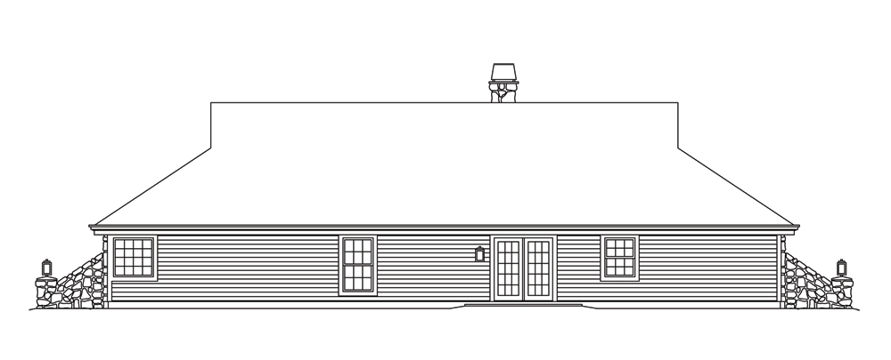 Home Plan Rear Elevation of this 3-Bedroom,1510 Sq Ft Plan -138-1248