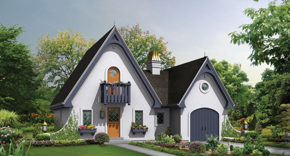 Front elevation of Cottage home (ThePlanCollection: House Plan #138-1249)