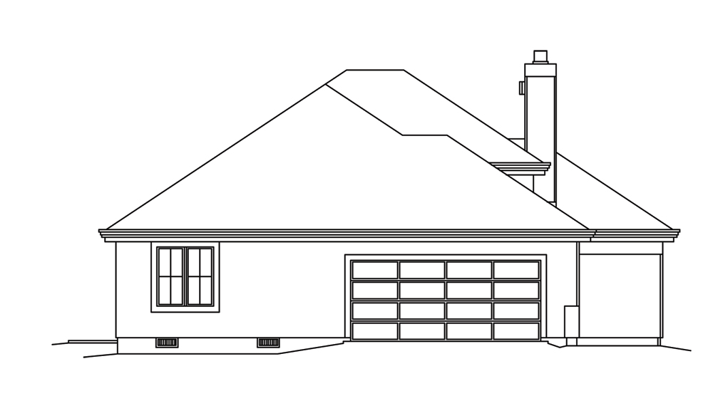Home Plan Left Elevation of this 3-Bedroom,2072 Sq Ft Plan -138-1252