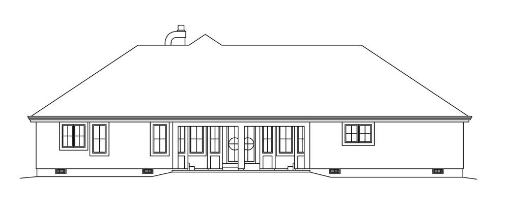 Home Plan Rear Elevation of this 3-Bedroom,2072 Sq Ft Plan -138-1252