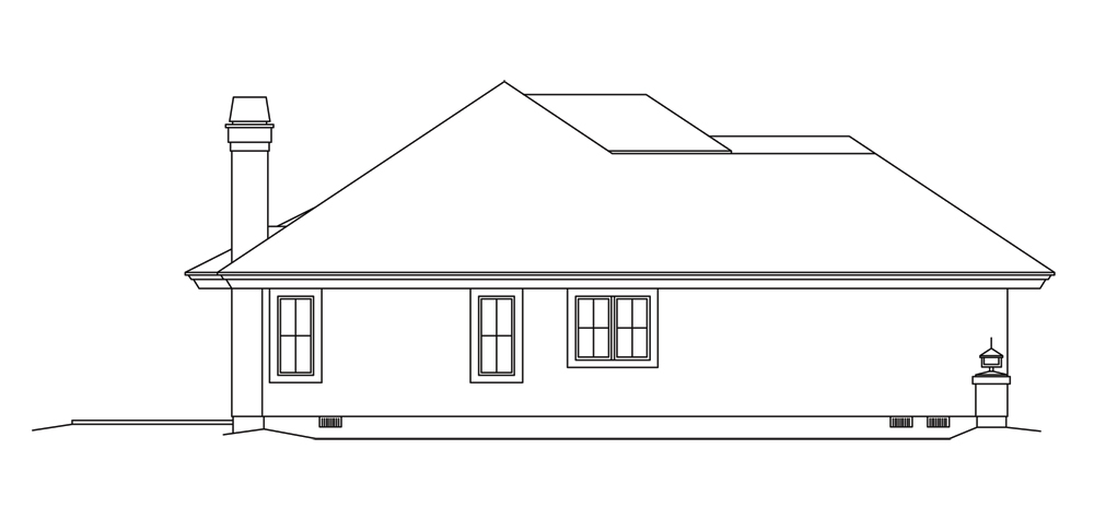 Home Plan Left Elevation of this 2-Bedroom,1693 Sq Ft Plan -138-1253