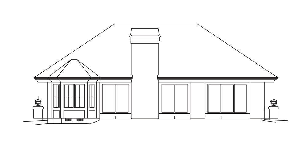 Home Plan Rear Elevation of this 2-Bedroom,1693 Sq Ft Plan -138-1253