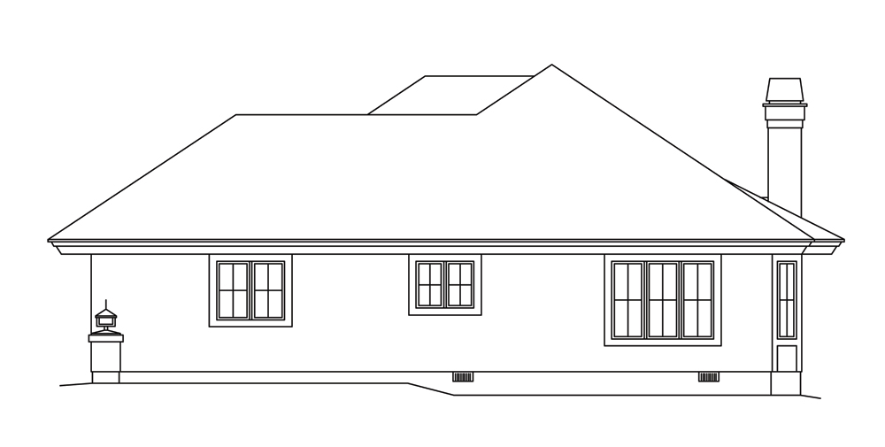 Home Plan Right Elevation of this 2-Bedroom,1693 Sq Ft Plan -138-1253