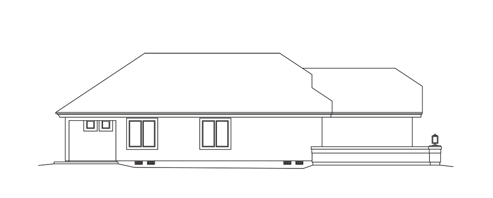 Home Plan Left Elevation of this 3-Bedroom,1522 Sq Ft Plan -138-1254