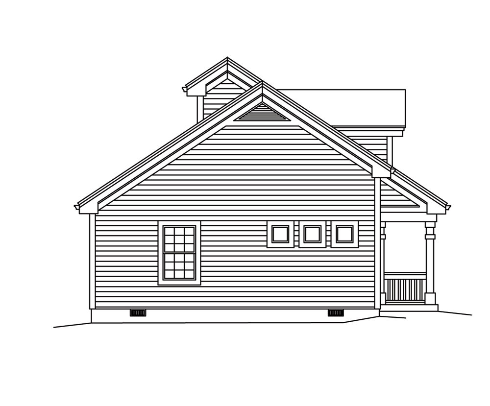 Home Plan Left Elevation of this 2-Bedroom,2088 Sq Ft Plan -138-1255