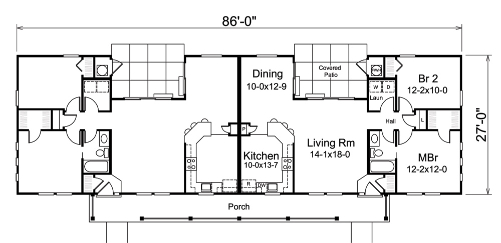Floor Plan First Story of Multi-Unit Plan #138-1255