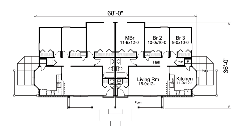 Floor Plan First Story of Multi-Unit Plan #138-1256