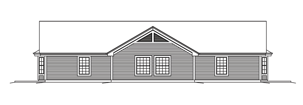 Home Plan Rear Elevation of this 3-Bedroom,1938 Sq Ft Plan -138-1256