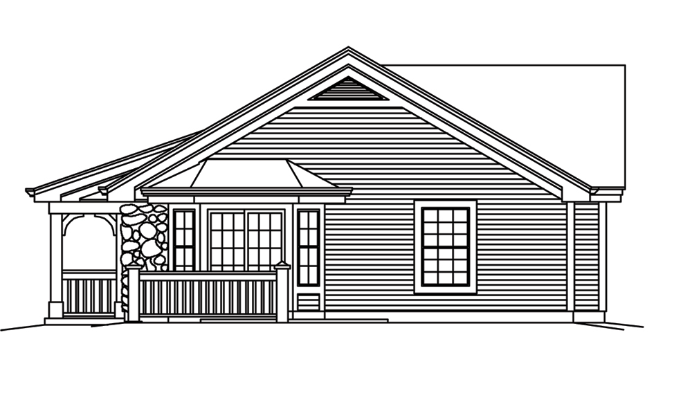 Home Plan Right Elevation of this 3-Bedroom,1938 Sq Ft Plan -138-1256