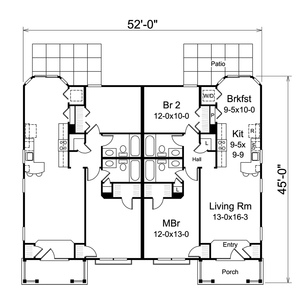 Floor Plan First Story of Multi-Unit Plan #138-1257