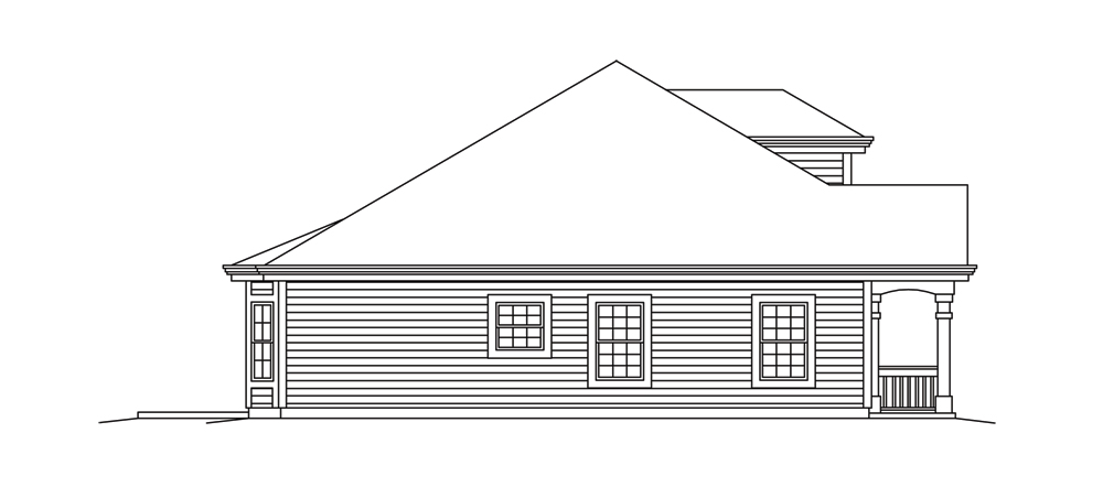 Home Plan Left Elevation of this 2-Bedroom,2008 Sq Ft Plan -138-1257