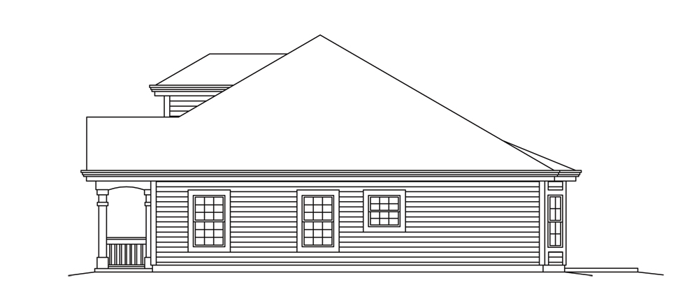 Home Plan Right Elevation of this 2-Bedroom,2008 Sq Ft Plan -138-1257