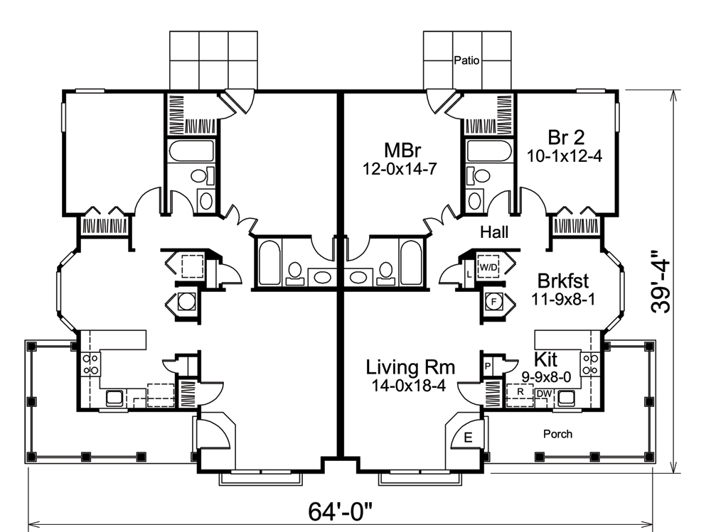 Floor Plan First Story of Multi-Unit Plan #138-1258