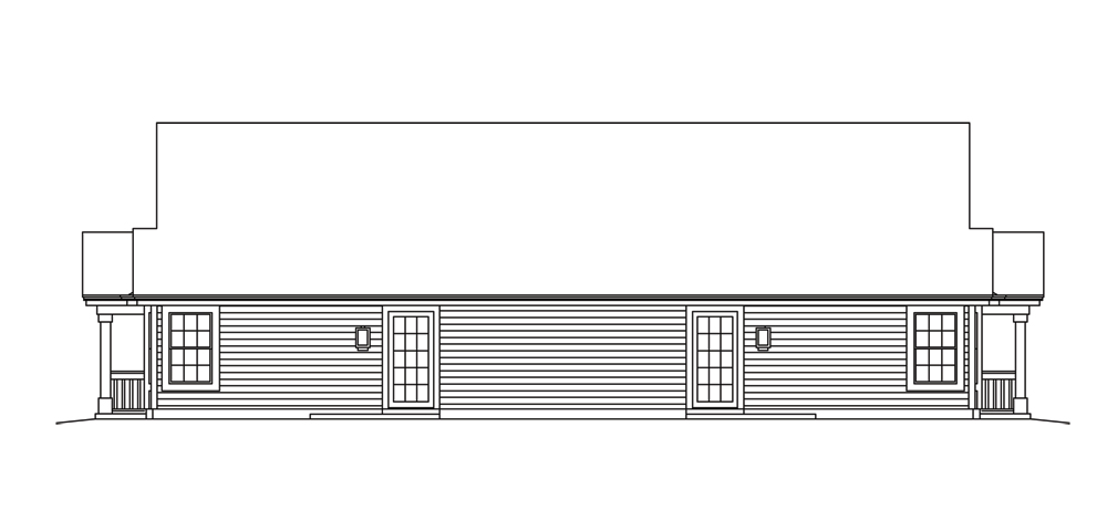 Home Plan Rear Elevation of this 2-Bedroom,2030 Sq Ft Plan -138-1258