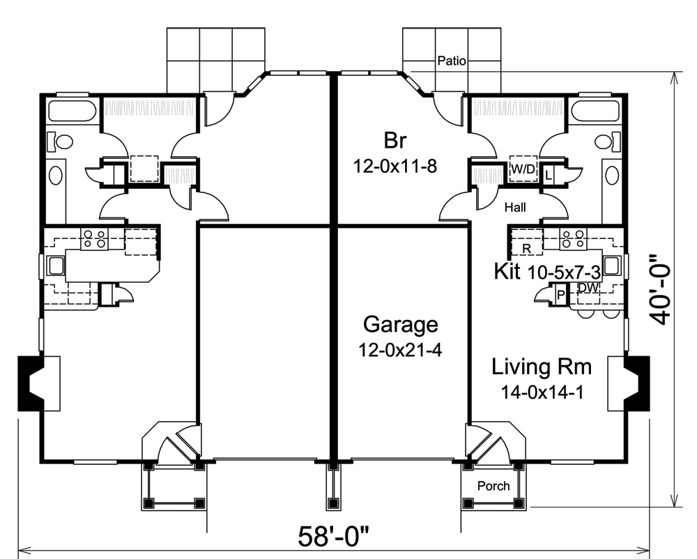 Floor Plan First Story of Multi-Unit Plan #138-1259