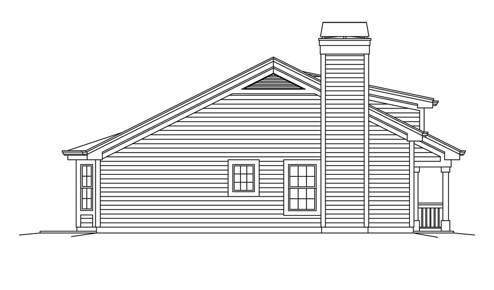 Home Plan Right Elevation of this 1-Bedroom,1306 Sq Ft Plan -138-1259