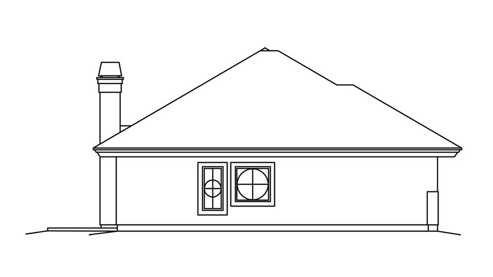 Home Plan Left Elevation of this 2-Bedroom,2602 Sq Ft Plan -138-1260