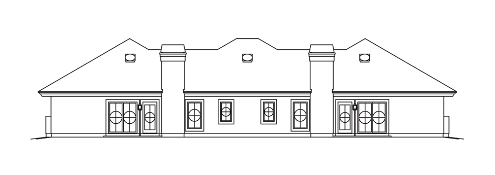 Home Plan Rear Elevation of this 2-Bedroom,2602 Sq Ft Plan -138-1260