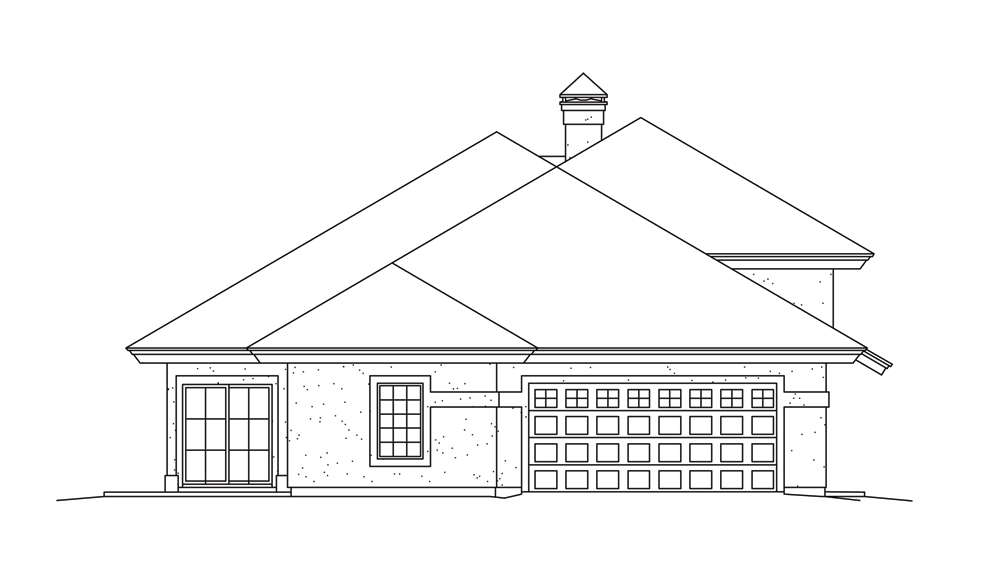 Home Plan Left Elevation of this 3-Bedroom,2014 Sq Ft Plan -138-1261
