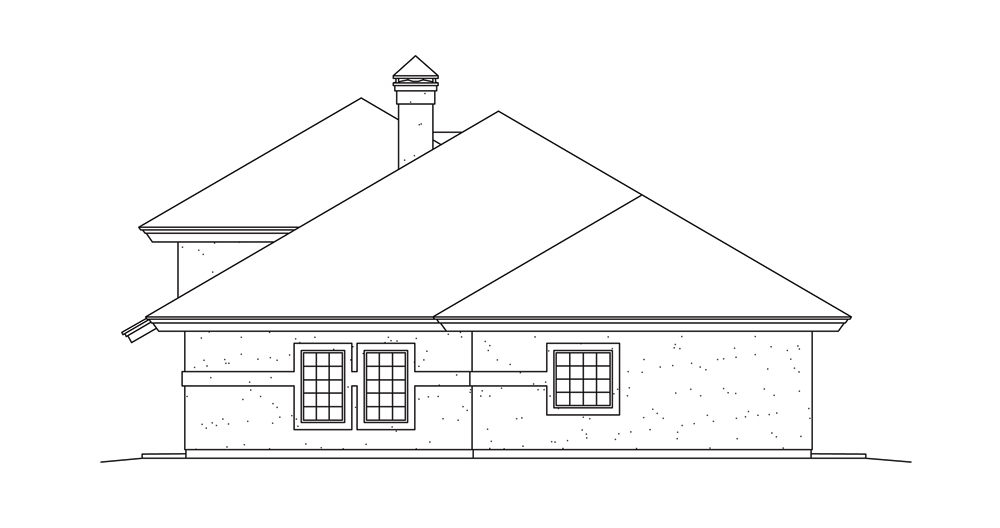 Home Plan Right Elevation of this 3-Bedroom,2014 Sq Ft Plan -138-1261