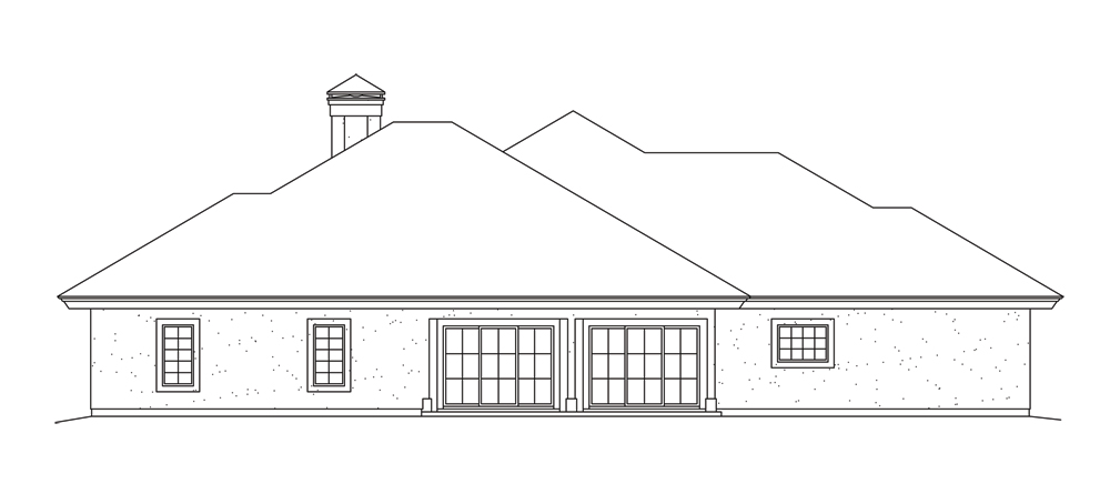 Home Plan Rear Elevation of this 3-Bedroom,2014 Sq Ft Plan -138-1261