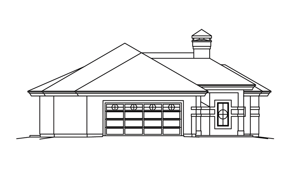Home Plan Left Elevation of this 3-Bedroom,1923 Sq Ft Plan -138-1262