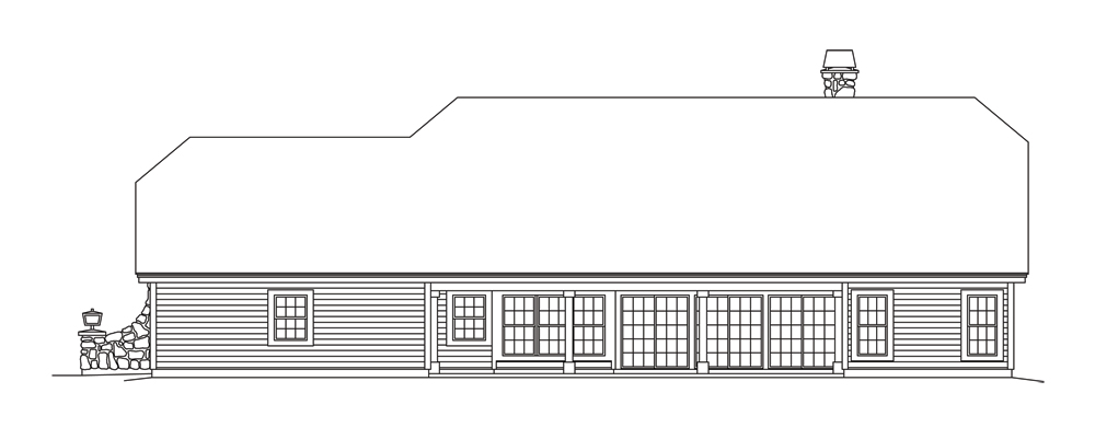 Home Plan Rear Elevation of this 3-Bedroom,1915 Sq Ft Plan -138-1264
