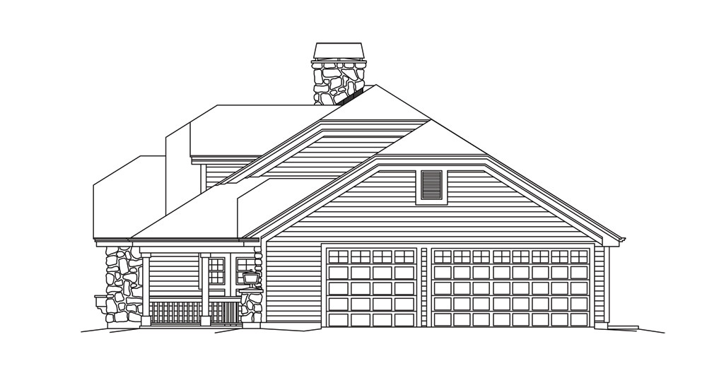 Home Plan Right Elevation of this 3-Bedroom,1915 Sq Ft Plan -138-1264