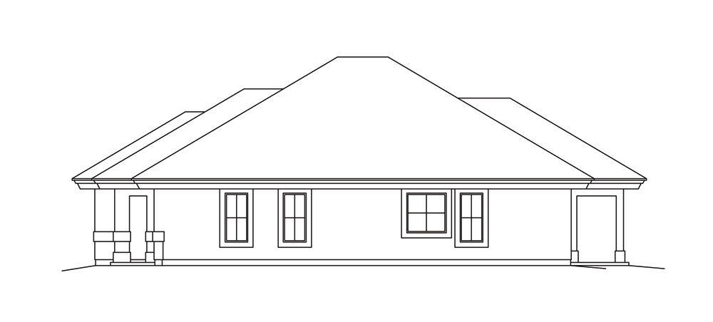 Home Plan Right Elevation of this 3-Bedroom,1298 Sq Ft Plan -138-1265