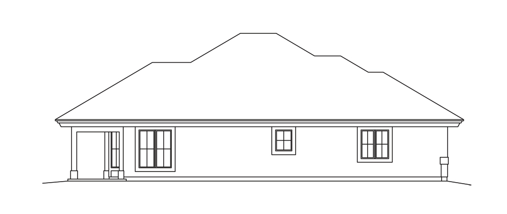 Home Plan Left Elevation of this 3-Bedroom,1298 Sq Ft Plan -138-1265
