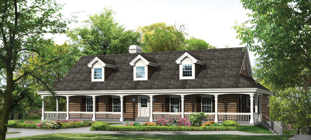Front elevation of Country home (ThePlanCollection: House Plan #138-1267)