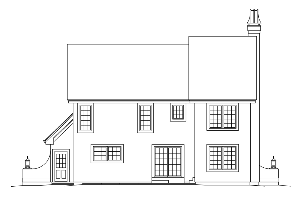 Home Plan Rear Elevation of this 3-Bedroom,2250 Sq Ft Plan -138-1270