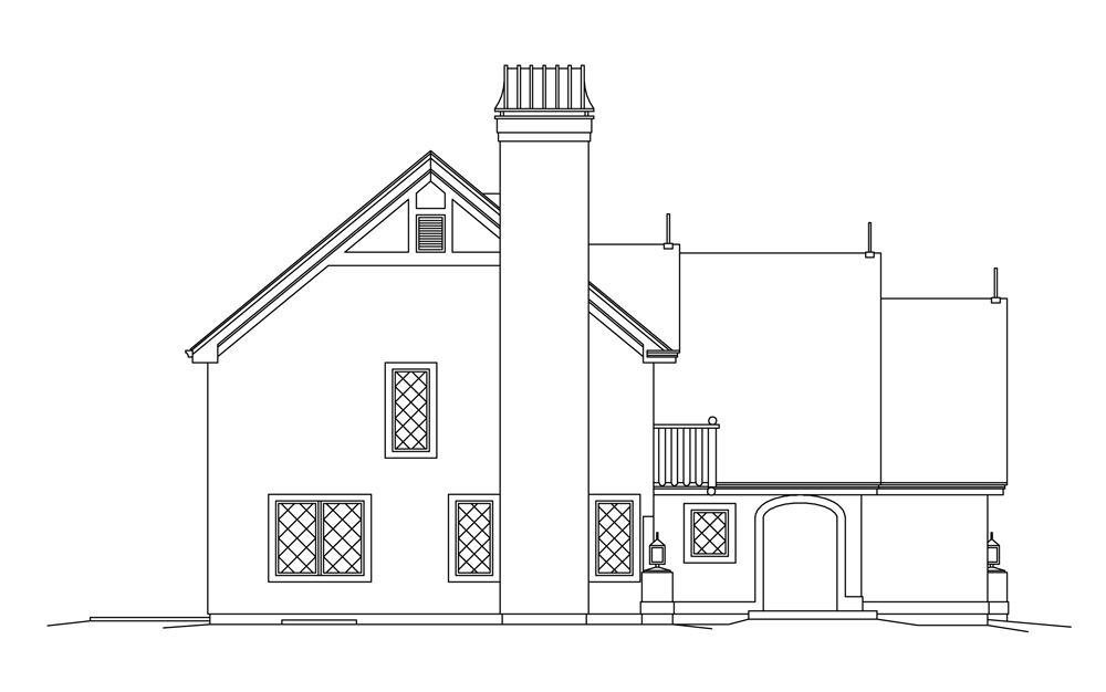 Home Plan Left Elevation of this 3-Bedroom,2250 Sq Ft Plan -138-1270