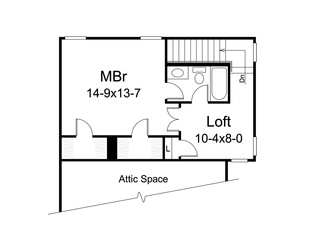 Floor Plan Second Story of Garage w/Apartments Plan #138-1274