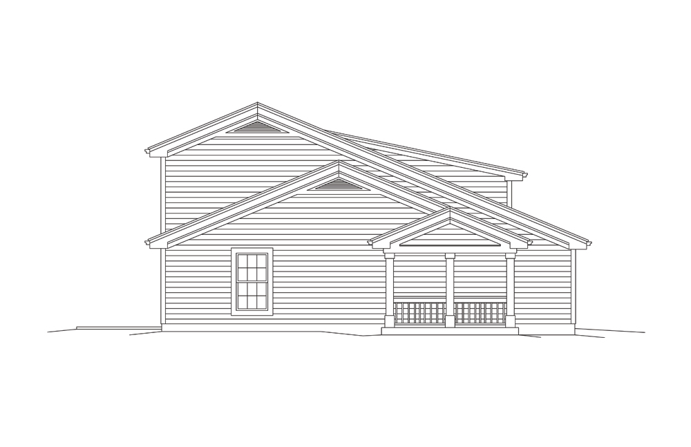 Home Plan Left Elevation of this 1-Bedroom,1086 Sq Ft Plan -138-1274