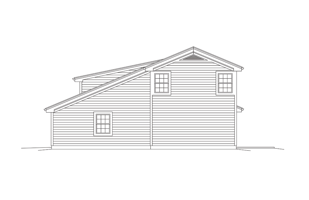 Home Plan Right Elevation of this 1-Bedroom,1086 Sq Ft Plan -138-1274