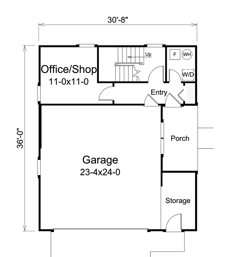 Floor Plan First Story of Garage w/Apartments Plan #138-1275