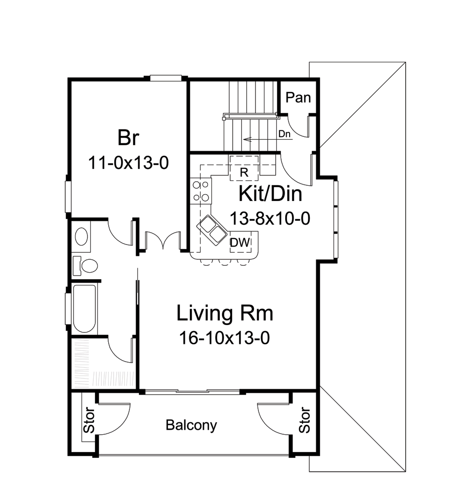 Floor Plan Second Story of Garage w/Apartments Plan #138-1275