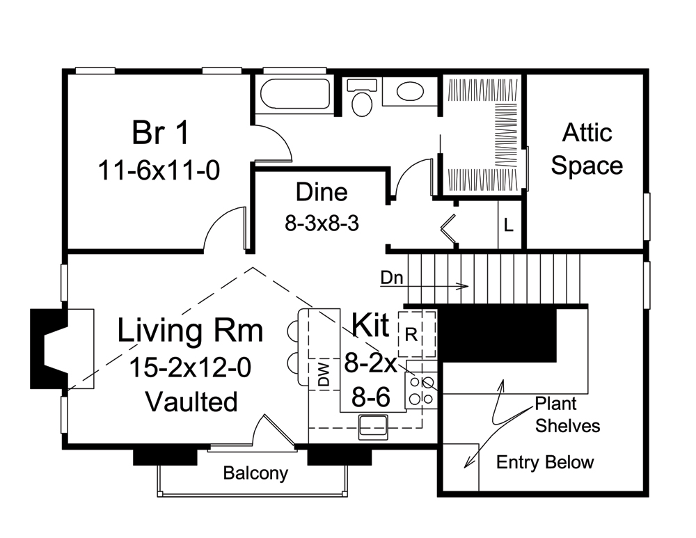 Floor Plan Second Story of Garage w/Apartments Plan #138-1278