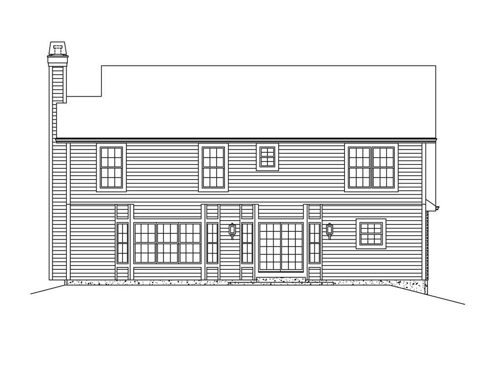 Home Plan Rear Elevation of this 3-Bedroom,2360 Sq Ft Plan -138-1285