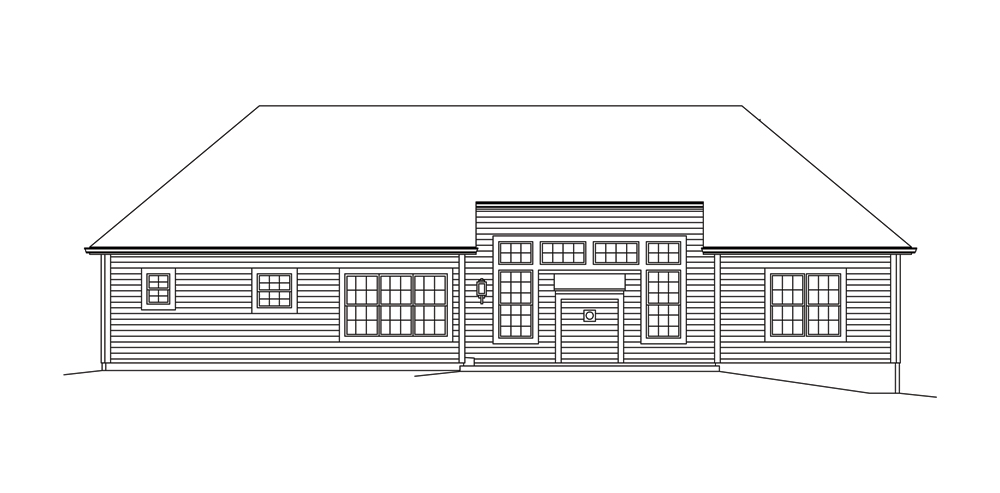 Home Plan Rear Elevation of this 3-Bedroom,2025 Sq Ft Plan -138-1286