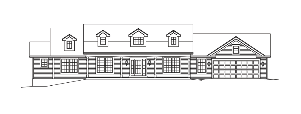 Home Plan Front Elevation of this 3-Bedroom,2215 Sq Ft Plan -138-1287