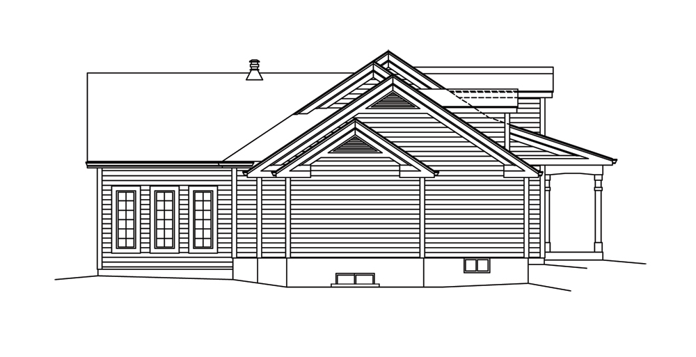 Home Plan Left Elevation of this 3-Bedroom,2215 Sq Ft Plan -138-1287