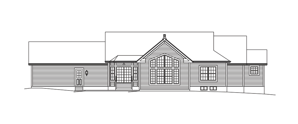 Home Plan Rear Elevation of this 3-Bedroom,2215 Sq Ft Plan -138-1287