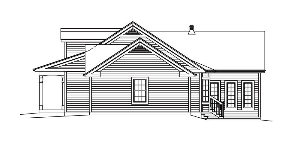 Home Plan Right Elevation of this 3-Bedroom,2215 Sq Ft Plan -138-1287