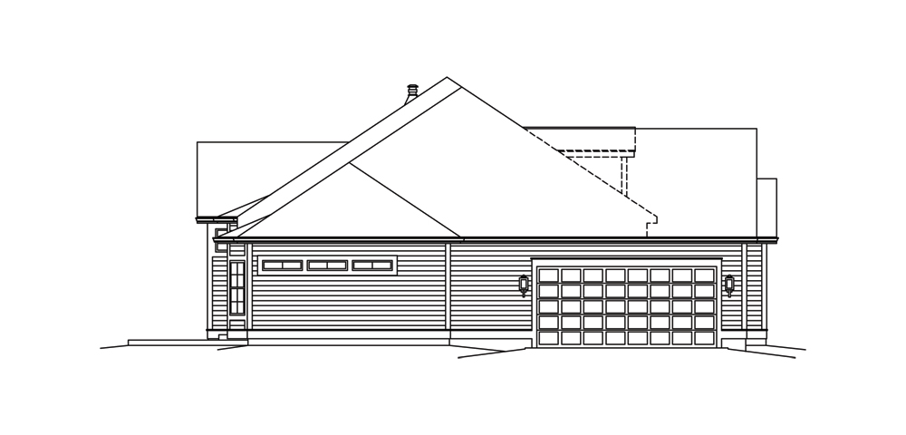 Home Plan Left Elevation of this 4-Bedroom,2241 Sq Ft Plan -138-1290